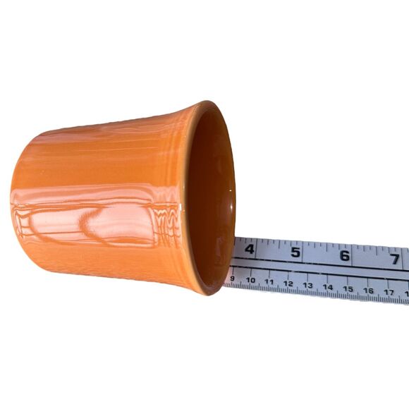 Fiesta Coffee Mugs 3.5" Tangerine Lot of 2 Orange Ceramic Ring Handle Fiestaware - Picture 8 of 8